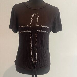 Black Graphic Religious Women's Top